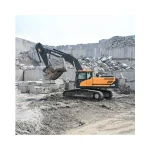 Hyundai HX380L crawler mining excavator working in granite quarry
