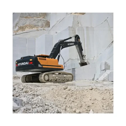 Hyundai HX380L excavator side view showing heavy-duty undercarriage