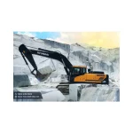 Hyundai HX380L crawler excavator operating in road construction site